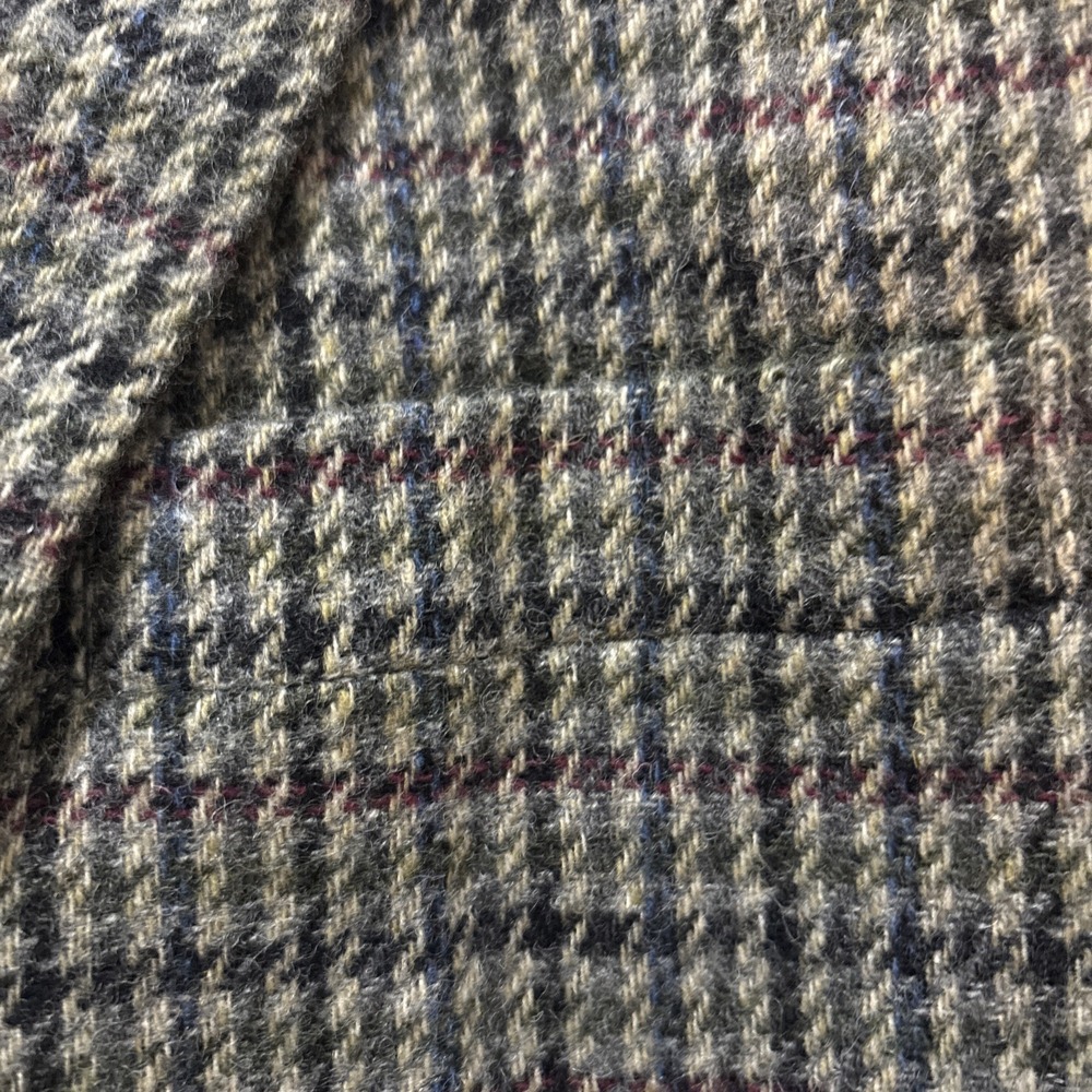 Vintage Lauren Ralph Lauren Women's 20W Tweed Plaid 100% Wool Houndstooth Blazer - Picture 2 of 10